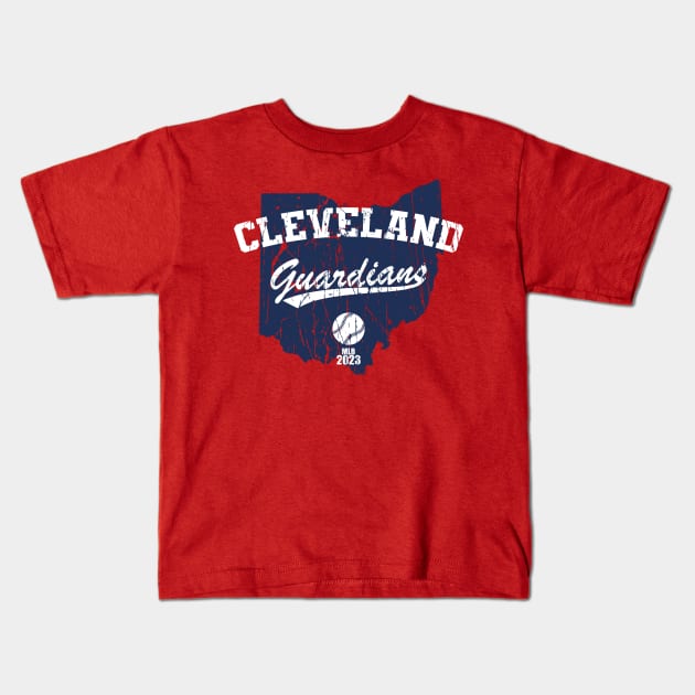 Cleveland, Ohio - Guardians - 2023 Kids T-Shirt by Nagorniak